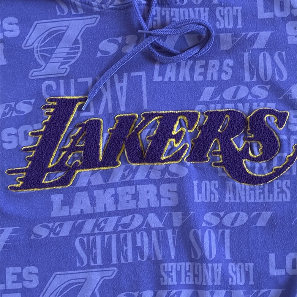 NBA LOS ANGELES LAKERS PURPLE UNISEX HOODIE SIZE XS - Picture 3 of 8